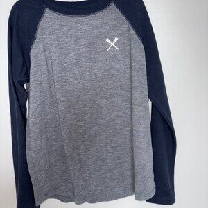 Crewcuts long sleeve active t shirt gray/blue